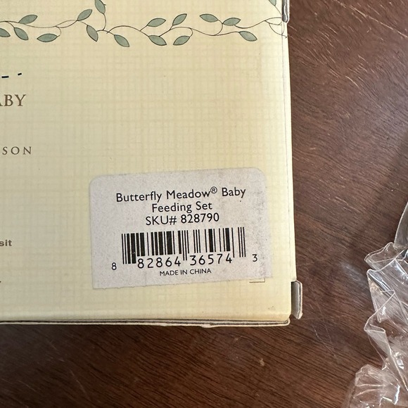 Lenox Butterfly Meadow Baby Feeding Set Fork & Spoon New In Box - Picture 6 of 6